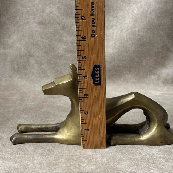 Brass Modernist Art Greyhound Dog Figurine Statue - Picture 7 of 7